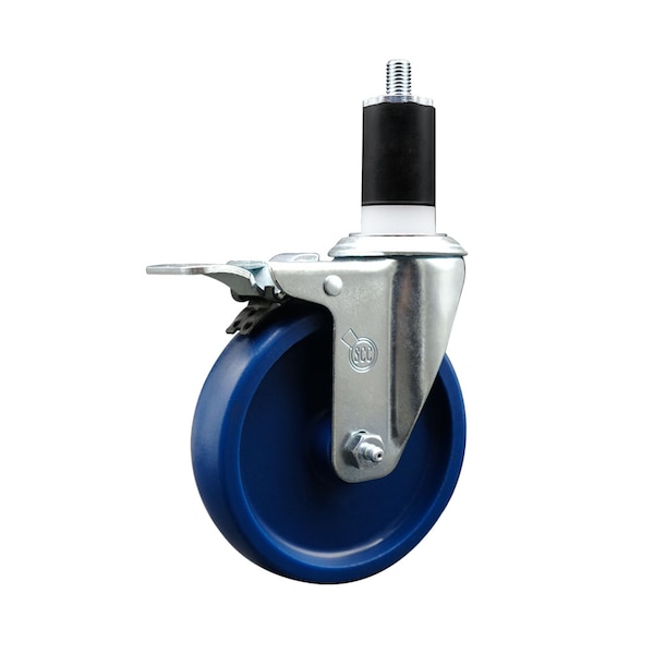 Service Caster 5'' Solid Poly Swivel 1-1/2'' Expanding Stem Caster Total Lock Brake SCC-EXTTL20S514-SPUS-112 - main